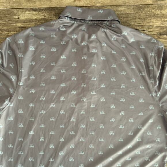 U Suck At Golf USAG Men’s Medium All Over Graphic Print Polo Gray Athleisure - Picture 7 of 9